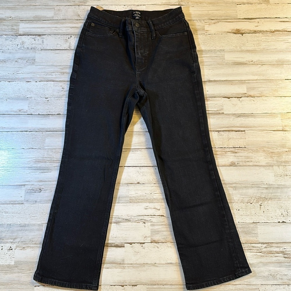 J Crew Factory Black Mid-Rise Crop Flare 26